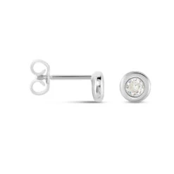 Boucles D'oreilles Puces Argent Blanc Laureano Oxydes De Zirconium -Bijouterie Pas Chère FAOFBZW1QC view1