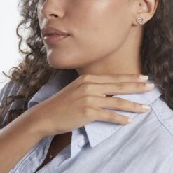 Boucles D'oreilles Puces Quintin Argent Blanc Oxyde De Zirconium -Bijouterie Pas Chère FAOFBZW1SB model0