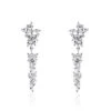Boucles D'oreilles Pendantes Dayan Argent Blanc Oxyde De Zirconium