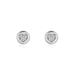 Boucles D'oreilles Puces Argent Blanc Chaker Oxydes De Zirconium