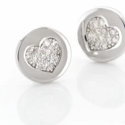 Boucles D'oreilles Puces Argent Blanc Chaker Oxydes De Zirconium -Bijouterie Pas Chère FAOFBZW1TY view3