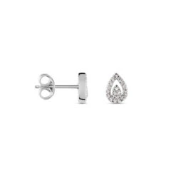 Boucles D'oreilles Puces Argent Blanc Grietje Oxydes De Zirconium -Bijouterie Pas Chère FAOFBZW1UI view1