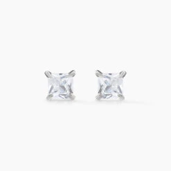 Boucles D'oreilles Puces Alys Argent Blanc Oxyde De Zirconium