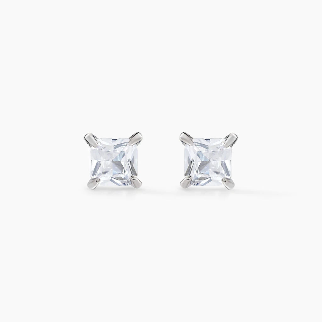 Boucles D'oreilles Puces Alys Argent Blanc Oxyde De Zirconium 1 Boucles D'oreilles Puces Alys Argent Blanc Oxyde De Zirconium