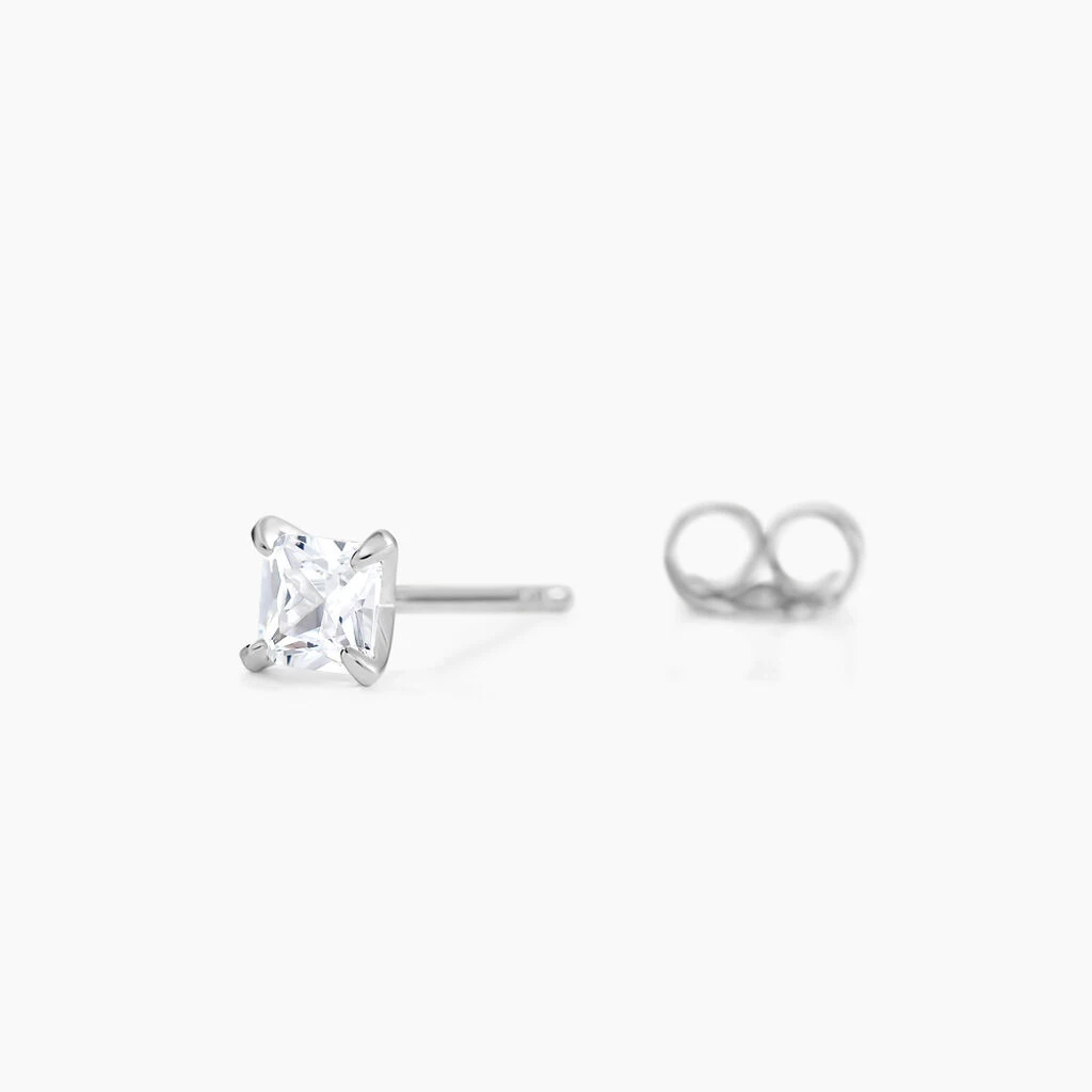 Boucles D'oreilles Puces Alys Argent Blanc Oxyde De Zirconium 2 Boucles D'oreilles Puces Alys Argent Blanc Oxyde De Zirconium – Image 2