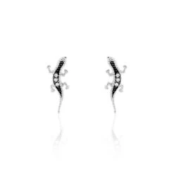 Boucles D'oreilles Puces Oya Argent Blanc Oxyde De Zirconium