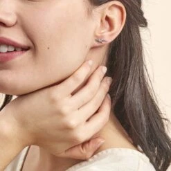 Boucles D'oreilles Puces Oya Argent Blanc Oxyde De Zirconium 8 Boucles D'oreilles Puces Oya Argent Blanc Oxyde De Zirconium -Bijouterie Pas Chère FAOFBZW879 model0