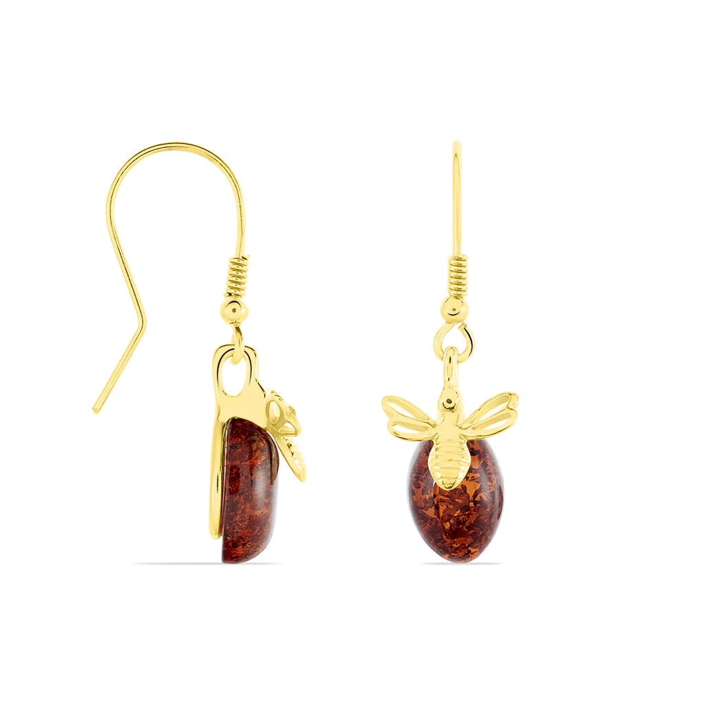 Boucles D'oreilles Pendantes Lyla Argent Jaune Ambre 2 Boucles D'oreilles Pendantes Lyla Argent Jaune Ambre – Image 2