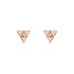 Boucles D'oreilles Puces Tallulah Argent Rose Pierre De Synthese