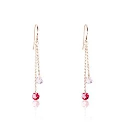 Boucles D'oreilles Pendantes Murial Argent Rose Oxyde