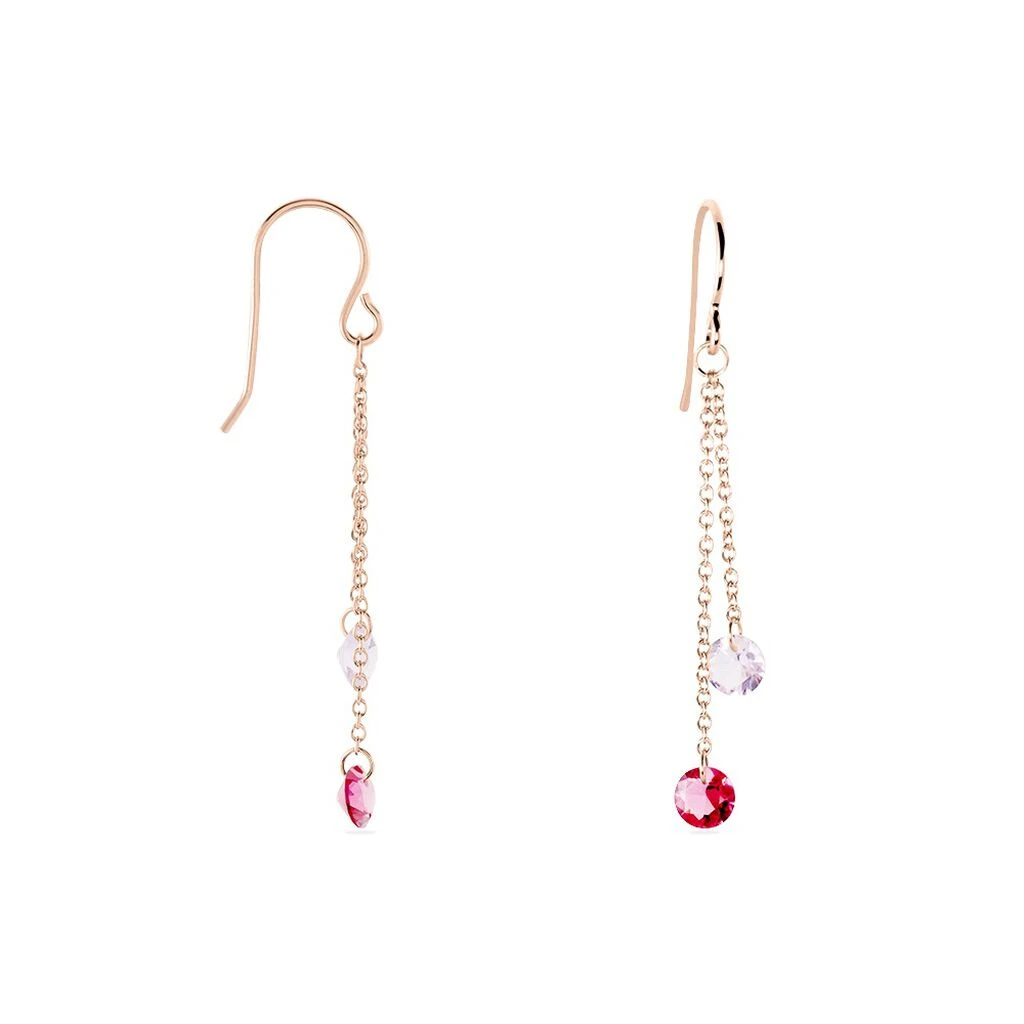 Boucles D'oreilles Pendantes Murial Argent Rose Oxyde 2 Boucles D'oreilles Pendantes Murial Argent Rose Oxyde – Image 2