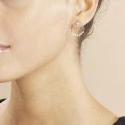 Boucles D'oreilles Pendantes Celene Argent Rose Oxyde De Zirconium -Bijouterie Pas Chère FAOFRZW451 model0