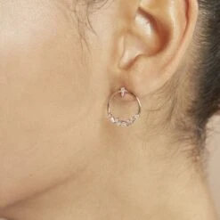 Boucles D'oreilles Pendantes Celene Argent Rose Oxyde De Zirconium -Bijouterie Pas Chère FAOFRZW451 model1