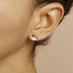 Boucles D'oreilles Puces Flamen Argent Rose Oxyde De Zirconium 8 Boucles D'oreilles Puces Flamen Argent Rose Oxyde De Zirconium -Bijouterie Pas Chère FAOFRZW453 model0