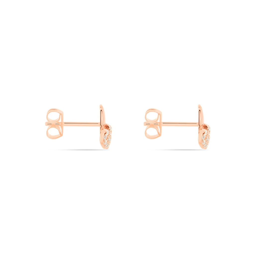 Boucles D'oreilles Puces Flamen Argent Rose Oxyde De Zirconium 2 Boucles D'oreilles Puces Flamen Argent Rose Oxyde De Zirconium – Image 2