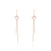 Boucles D'oreilles Pendantes Loria Argent Rose Oxyde De Zirconium