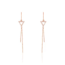 Boucles D'oreilles Pendantes Loria Argent Rose Oxyde De Zirconium