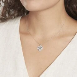 Pendentif Mayliss Argent Blanc -Bijouterie Pas Chère FAPFBW0268 model1