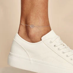 Chaîne De Cheville Maylie Argent Blanc 5 Chaîne De Cheville Maylie Argent Blanc -Bijouterie Pas Chère FAZFBW00UA model0