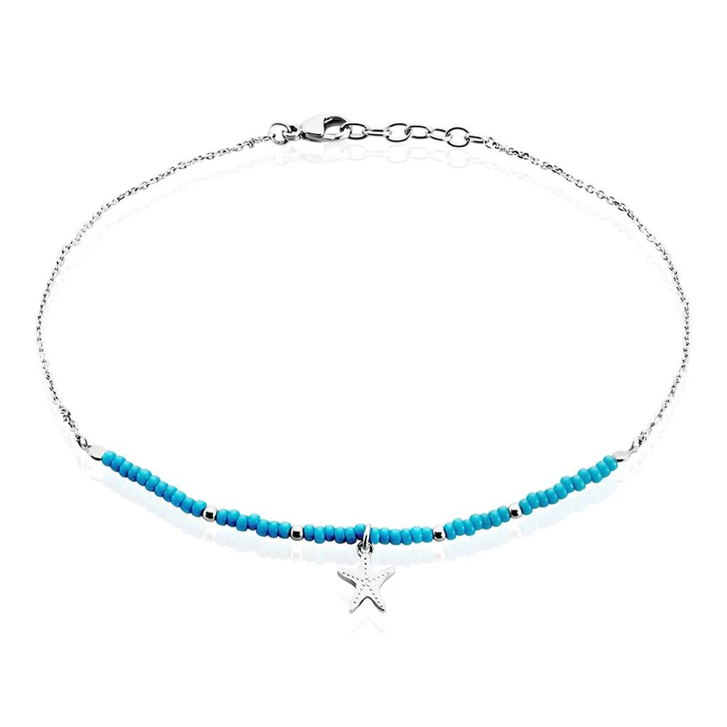 Chaîne De Cheville Argent Blanc Noga Miyuki 1 Chaîne De Cheville Argent Blanc Noga Miyuki