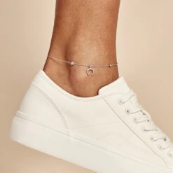 Chaîne De Cheville Serenella Argent Blanc Oxyde De Zirconium -Bijouterie Pas Chère FAZFBZW010 model0