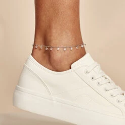 Chaîne De Cheville Carolaine Argent Blanc Oxyde De Zirconium -Bijouterie Pas Chère FAZFBZW025 model0