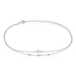 Chaîne De Cheville Aurelio Argent Blanc Oxyde De Zirconium