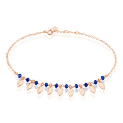 Chaîne De Cheville Maxine Argent Rose Pierre De Synthese