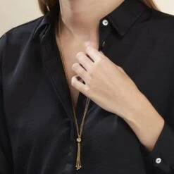 Collier Sautoir Acier Doré Nanaia -Bijouterie Pas Chère FICFJW0100 model1