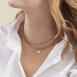 Collier Gayla Acier Doré -Bijouterie Pas Chère FICFJW0127 model0
