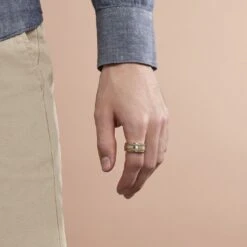 Bague Andro Acier Bicolore -Bijouterie Pas Chère FIDH2W0335 model0