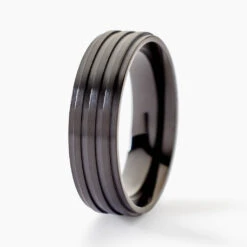 Bague Rico Acier Noir
