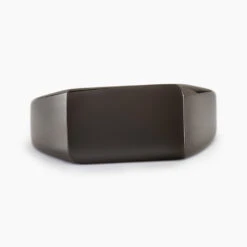 Chevalière Acier Noir Luciano