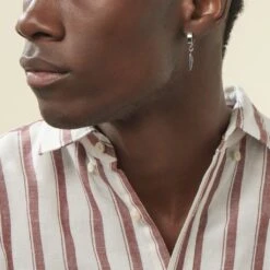 Créole Unitaire Acier Blanc Gvennig -Bijouterie Pas Chère FIOHBW0015 model0