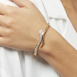 Bracelet Jonc Reyyanae Plaqué Or Jaune Oxyde De Zirconium -Bijouterie Pas Chère FQBFJZW169 model1