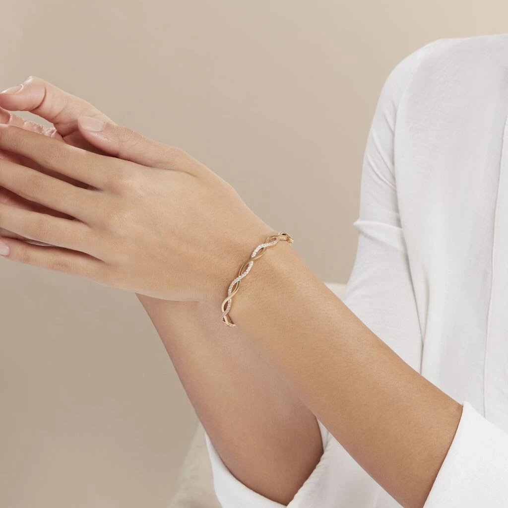 Bracelet Jonc Imae Plaqué Or Jaune Oxyde De Zirconium 3 Bracelet Jonc Imae Plaqué Or Jaune Oxyde De Zirconium – Image 3