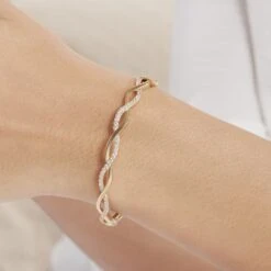 Bracelet Jonc Imae Plaqué Or Jaune Oxyde De Zirconium 7 Bracelet Jonc Imae Plaqué Or Jaune Oxyde De Zirconium -Bijouterie Pas Chère FQBFJZW249 model1