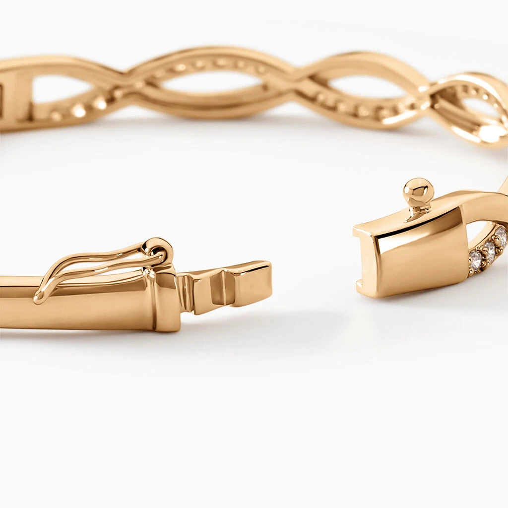 Bracelet Jonc Imae Plaqué Or Jaune Oxyde De Zirconium 2 Bracelet Jonc Imae Plaqué Or Jaune Oxyde De Zirconium – Image 2