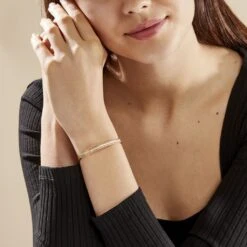 Bracelet Jonc Marie-baptistine Plaqué Or Jaune Oxyde De Zirconium -Bijouterie Pas Chère FQBFJZW331 model0