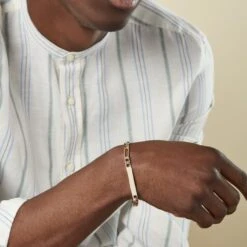 Bracelet Identité Bixente Plaqué Or Jaune -Bijouterie Pas Chère FQBHJW0136 model0