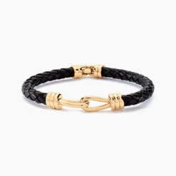 Bracelet Plaqué Or Rodolf Cuir