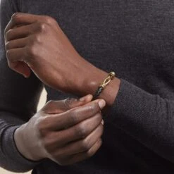 Bracelet Plaqué Or Rodolf Cuir -Bijouterie Pas Chère FQBHJW0150 model1