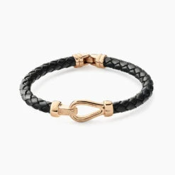 Bracelet Plaqué Or Steve Cuir