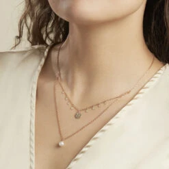 Collier Plaqué Or Jaune Aglaya Perle D'imitation -Bijouterie Pas Chère FQCFJX2145 model1