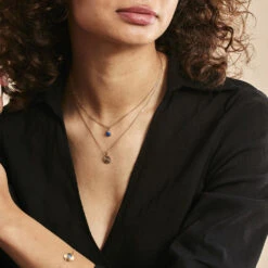 Collier Cartina Plaqué Or Jaune Pierre De Synthese 5 Collier Cartina Plaqué Or Jaune Pierre De Synthese -Bijouterie Pas Chère FQCFJXB127 model0