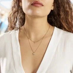 Collier Plaqué Or Jaune Dev Oxyde De Zirconium -Bijouterie Pas Chère FQCFJZW515 model0