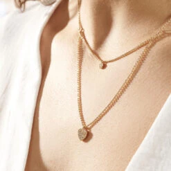 Collier Plaqué Or Jaune Dev Oxyde De Zirconium -Bijouterie Pas Chère FQCFJZW515 model1