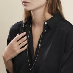 Collier Sautoir Plaqué Or Jaune Kristia Oxydes De Zirconium -Bijouterie Pas Chère FQCFJZW564 model0