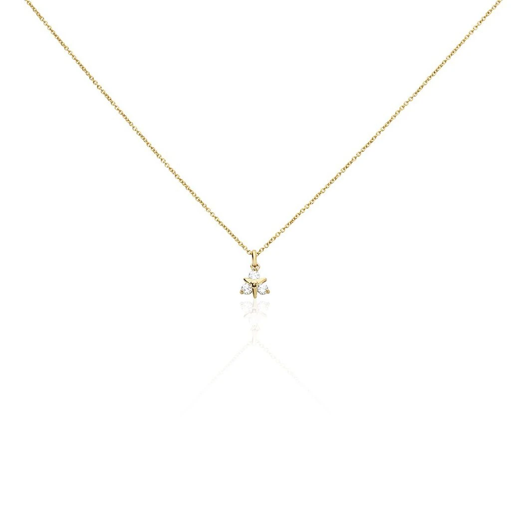Collier Plaqué Or Jacinth Oxyde De Zirconium 1 Collier Plaqué Or Jacinth Oxyde De Zirconium