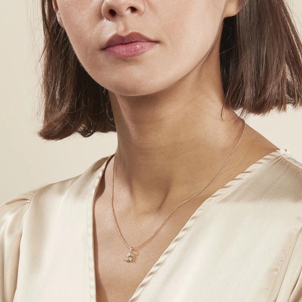 Collier Plaqué Or Jacinth Oxyde De Zirconium 3 Collier Plaqué Or Jacinth Oxyde De Zirconium – Image 3